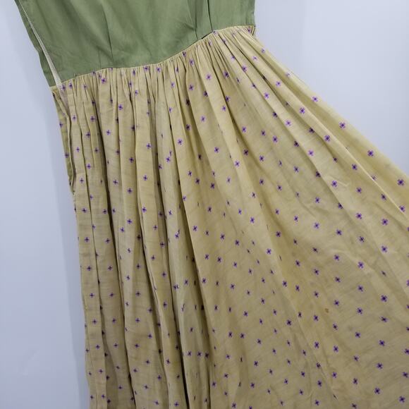 Carlye Vintage green 1950's dress fit and flair XS Extra Small sleeveless - Picture 4 of 8